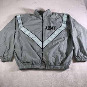 Army PFU Jacket Mens XL Gray Windbreaker Reflective PT American Power Source